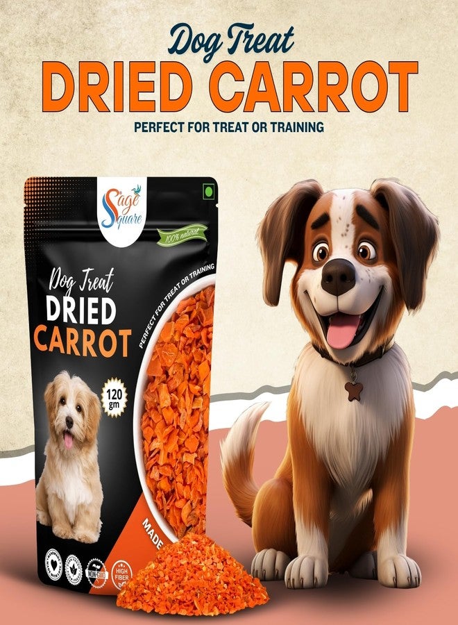 سايج سكوير رقائق الجزر المجففة من سيج سكوير للكلاب - وجبات خفيفة طبيعية وصحية ولذيذة | غنية بالألياف والفيتامينات | خالية من المواد الحافظة الاصطناعية | قليلة الدسم وسهلة الهضم | مثالية للتدريب والمضغ | 120 غرام - Image 2